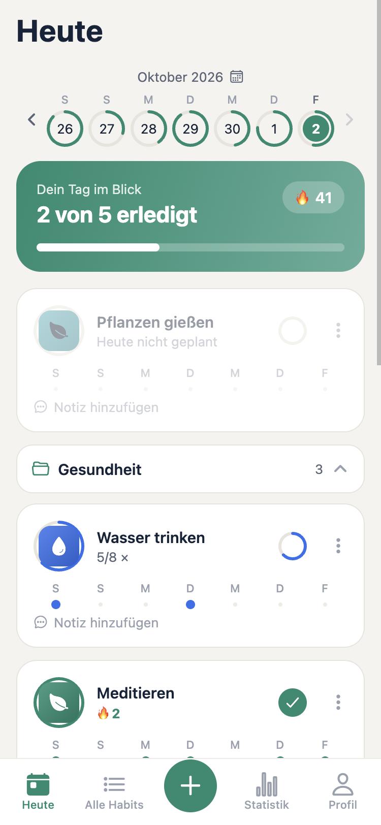 Heute: dein Tag im Blick